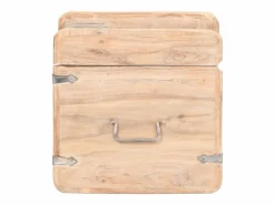 vidaxl Baúl de madera maciza de acacia 40x40x40 cm Color natural claro Best