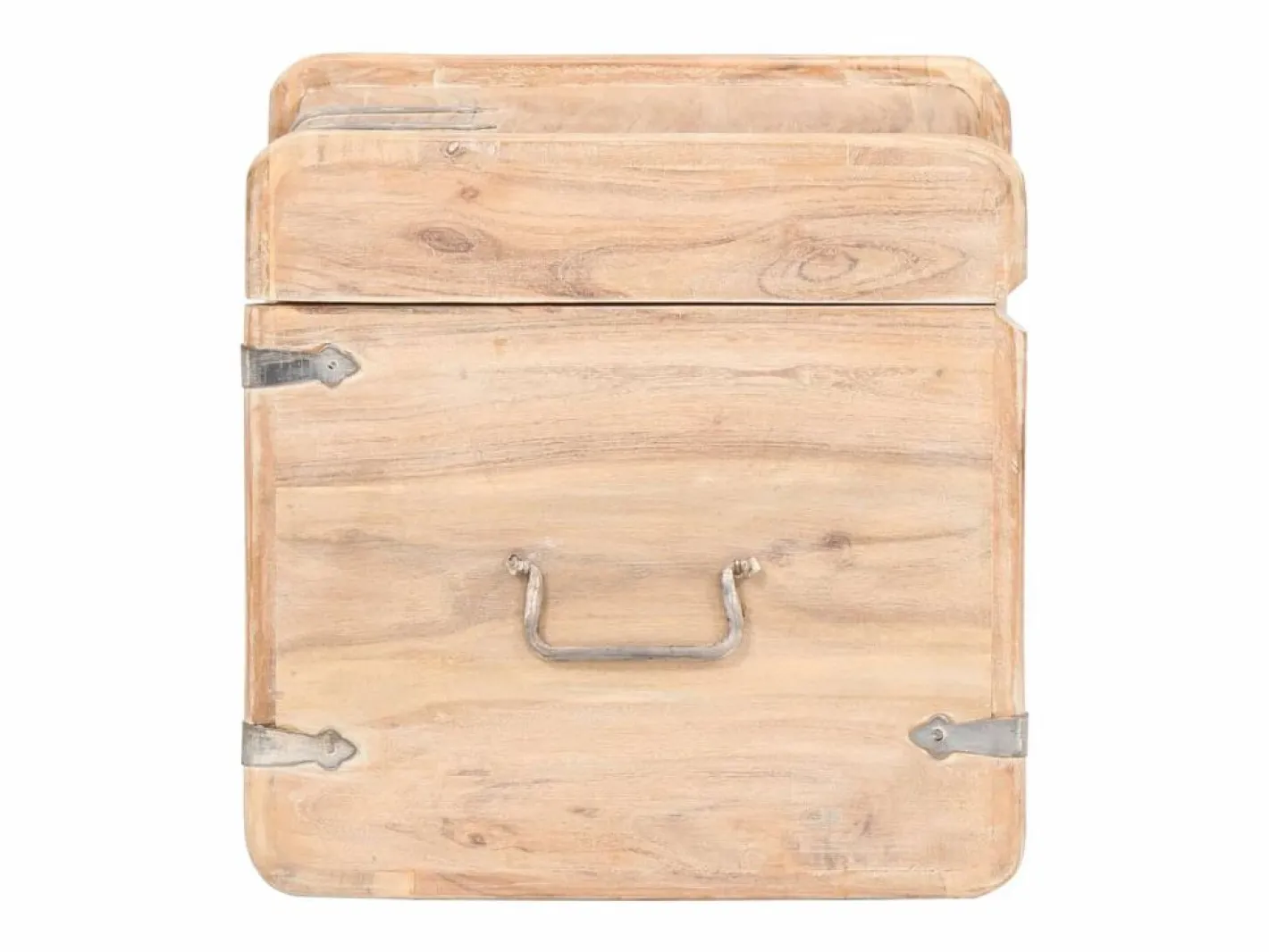 vidaxl Baúl de madera maciza de acacia 40x40x40 cm Color natural claro Best
