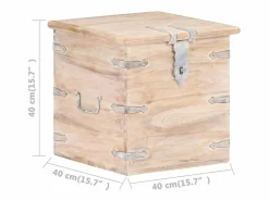 Baúl de madera maciza de acacia 40x40x40 cm^vidaxl Best