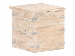 Baúl de madera maciza de acacia 40x40x40 cm^vidaxl Best