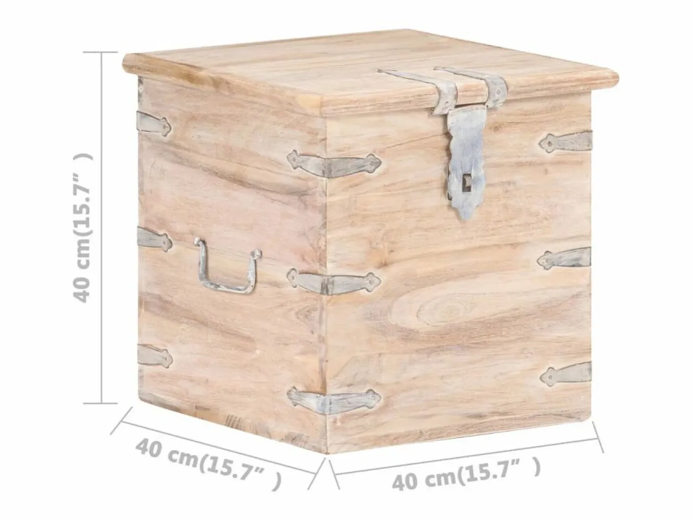 Baúl de madera maciza de acacia 40x40x40 cm^vidaxl Best
