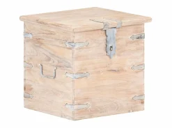 Baúl de madera maciza de acacia 40x40x40 cm^vidaxl Best