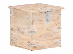 Baúl de madera maciza de acacia 40x40x40 cm^vidaxl Best