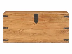 Baúl de madera maciza de acacia 90x40x40 cm^vidaxl Outlet