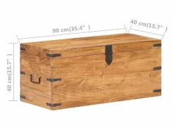 Baúl de madera maciza de acacia 90x40x40 cm^vidaxl Outlet