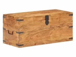 Baúl de madera maciza de acacia 90x40x40 cm^vidaxl Outlet