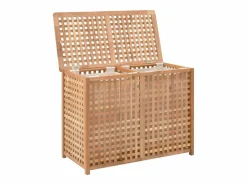 Cesto De Ropa|Baúl de ropa 87,5x46x67 cm Madera maciza de nogal