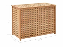 Cesto De Ropa|Baúl de ropa 87,5x46x67 cm Madera maciza de nogal