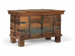 Giner y colomer Baúl fabricado en madera reciclada con apertura superior y herrajes Multicolor New