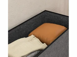 Homcom Baúl Hivea tapizado acolchado plegable oscuro 38x76x38 cm Gris