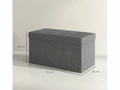 Homcom Baúl Hivea tapizado acolchado plegable oscuro 38x76x38 cm Gris