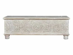 Giner y colomer Baúl madera de mango envejecido Blanco Outlet