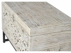 Giner y colomer Baúl Y Arcón|Accesorios De Almacenaje|Baúl madera de mango y patas metal en envejecido