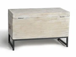 Giner y colomer Baúl Y Arcón|Accesorios De Almacenaje|Baúl madera de mango y patas metal en envejecido