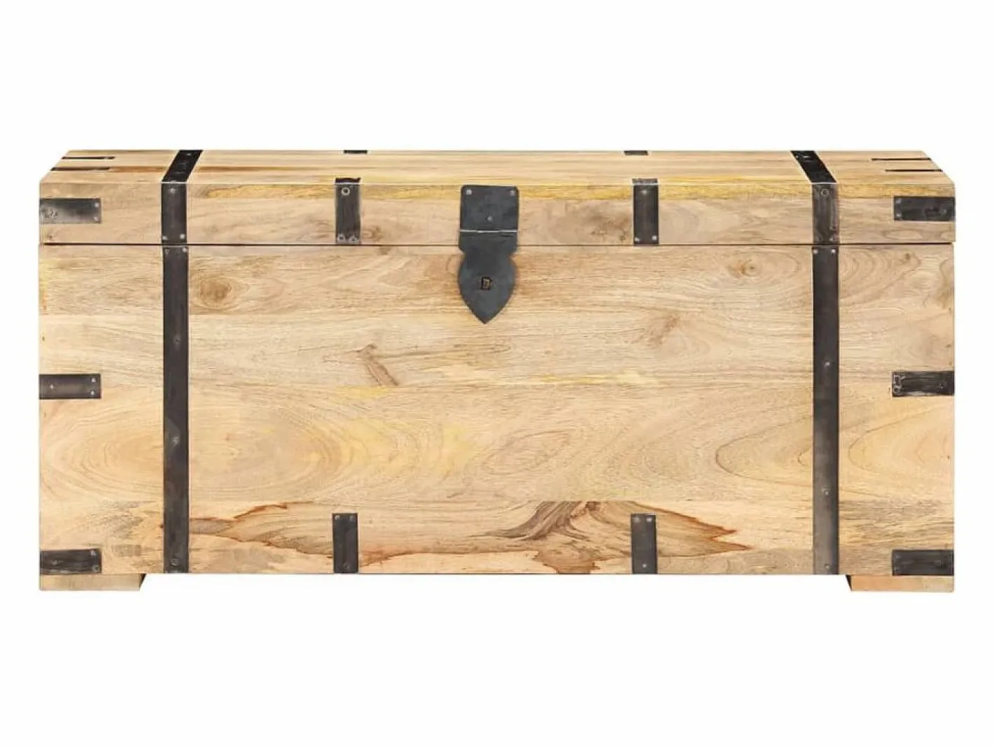 Baúl madera maciza de mango 90x40x40 cm ES568067 Marru00f3n Discount