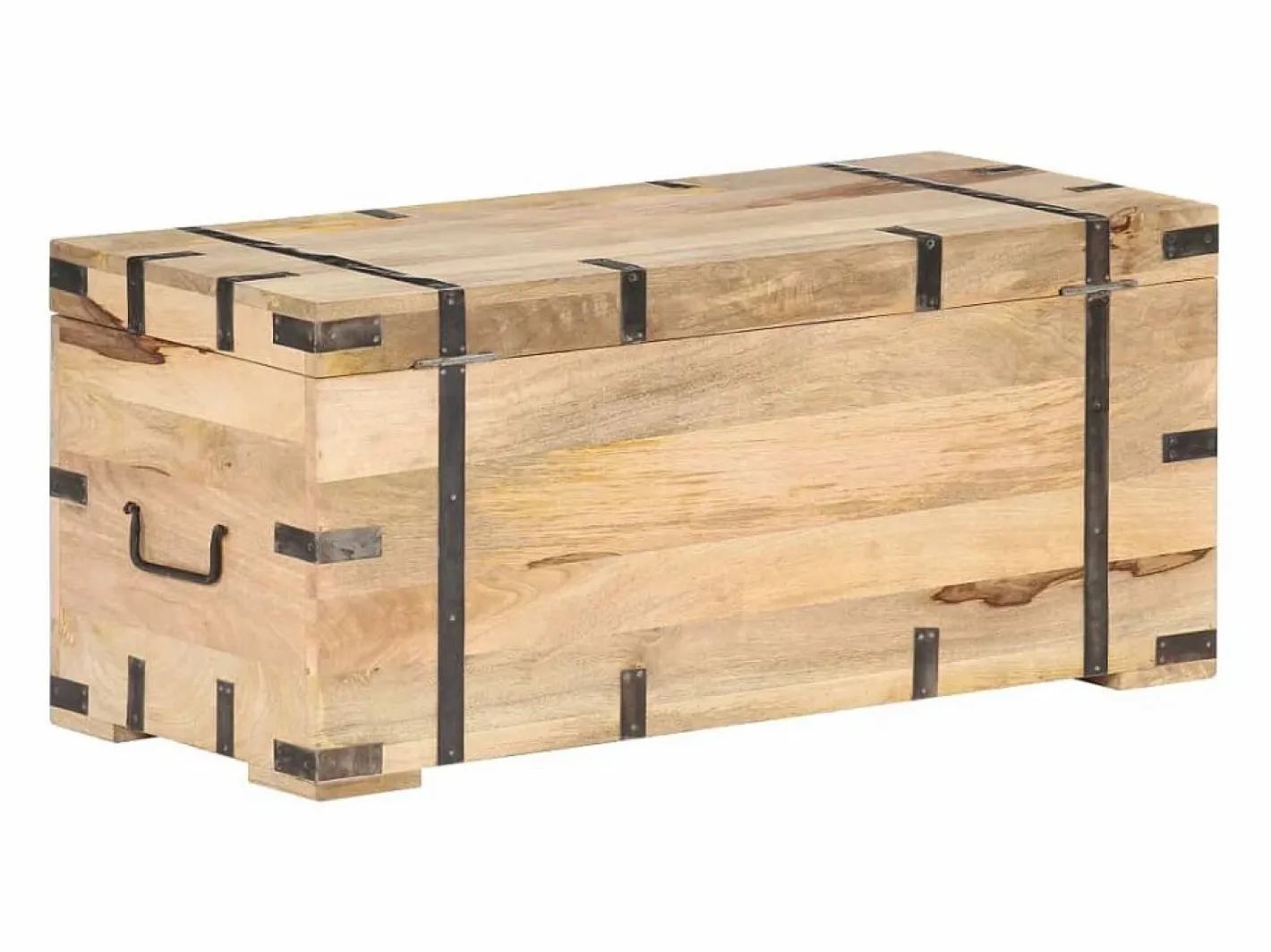 Baúl madera maciza de mango 90x40x40 cm ES568067 Marru00f3n Discount