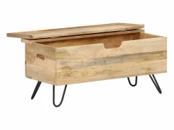 Baúl madera maciza de mango 90x40x45 cm^vidaxl Clearance