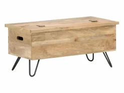 Baúl madera maciza de mango 90x40x45 cm^vidaxl Clearance
