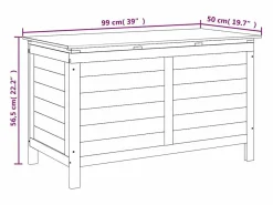 vidaxl Baúl De Jardín|Baúl para cojines de jardín madera maciza abeto 99x50x56,5 cm