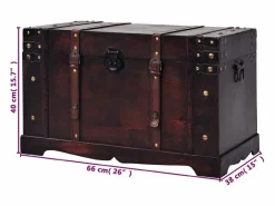 vidaxl Baúl Y Arcón|Accesorios De Almacenaje|Baúl vintage de madera 66x38x40 cm
