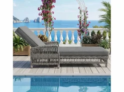 ModernLuxe Tumbona|Balancín Ajustable en 4 Posiciones para Terraza en ratán Resistente a la Intemperie y a la Corrosión,