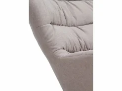 Balancín tapizado en , patas metal y patín madera de haya Beige