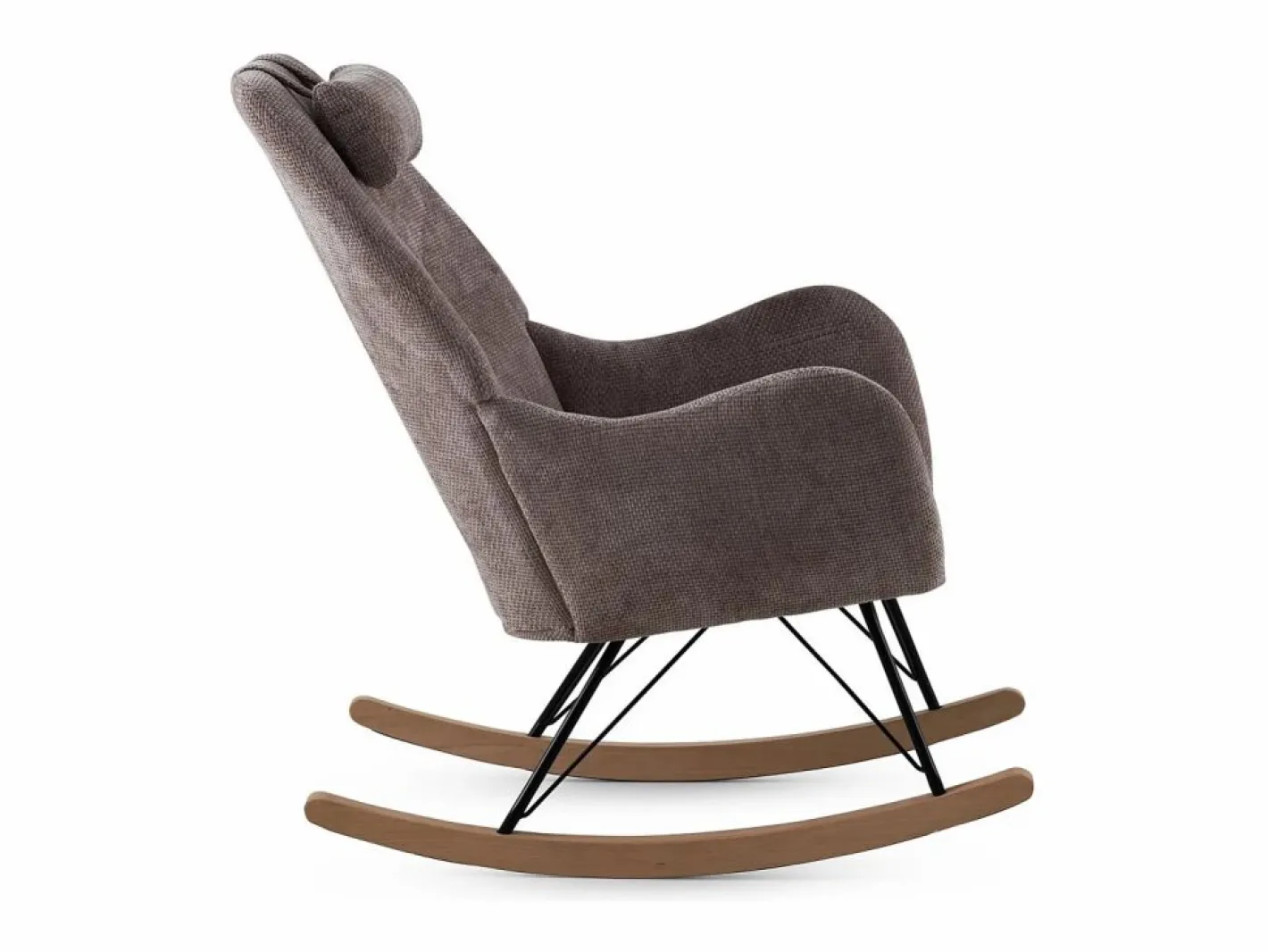 Sillón|Sillón Balancín|Balancín tapizado en chenilla marrón