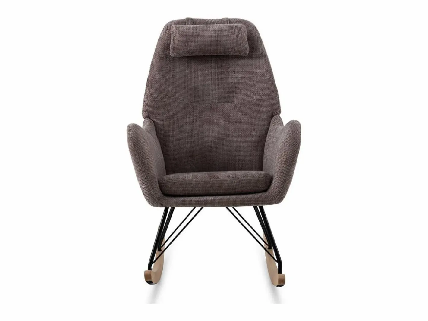 Sillón Balancín|Sillón Escandinavo|Balancín tapizado en chenilla tono marrón