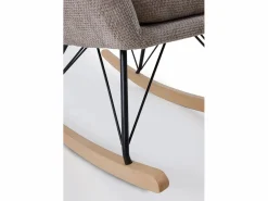 Sillón Balancín|Sillón Escandinavo|Balancín tapizado en chenilla tono marrón