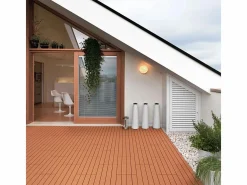 Baldosas de exterior – madera composite WPC, antideslizantes, set de 6 (1.08 m²)^ New