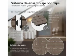 Baldosas de exterior – madera composite WPC, antideslizantes, set de 6 (1.08 m²) – Yoevu^ Online