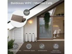 Baldosas de exterior – madera composite WPC, antideslizantes, set de 6 (1.08 m²) – Yoevu^ Online