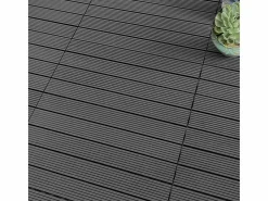 Terraza|Baldosas de exterior – madera composite WPC, antideslizantes, set de 6 (1.08 m²) – Yoevu