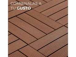 Terraza|Baldosas de exterior – set de 11 piezas (1 m²), composite WPC antideslizante 30x30 cm