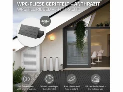 ECD Germany Terraza|Baldosas de WPC para terrazas 60x30 cm - 30 piezas por 5m²