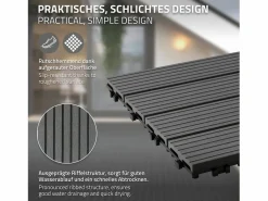 ECD Germany Terraza|Baldosas de WPC para terrazas 60x30 cm - 30 piezas por 5m²