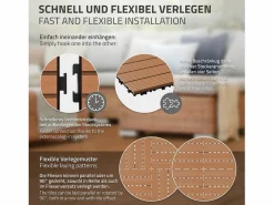 Baldosas de WPC 30x30 cm - 33 unid. por 3m²^ECD Germany New