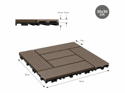ECD Germany Terraza|Baldosas de WPC 30x30cm 1 m² para jardín piscina patio mosaico