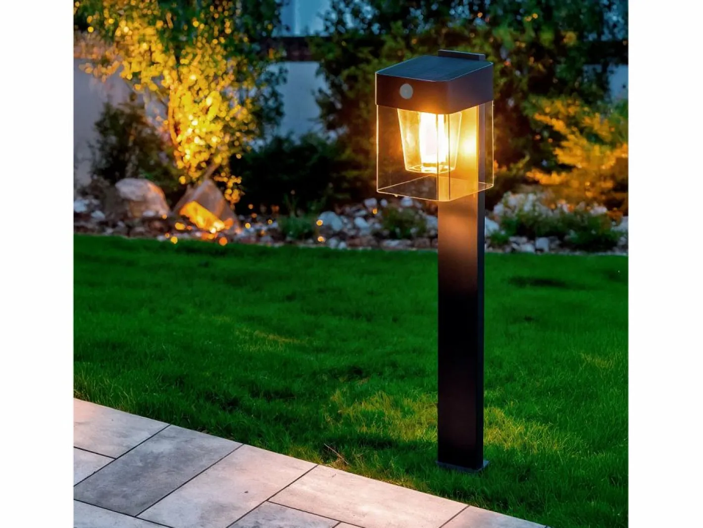 Baliza de Pie Exterior Solar LED 1,5W 46cm Aluminio con Sensor de Movimiento Efren Square^Ledkia Sale