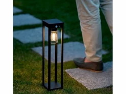 Ledkia Energía Solar|Baliza de Pie Exterior Solar LED 2W 40cm Aluminio con Sensor de Movimiento Devah