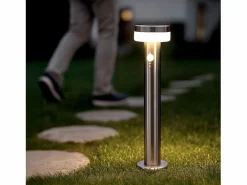 Ledkia Baliza de Pie Exterior Solar LED 1,5W 50cm Acero Inoxidable con Sensor de Movimiento Ashier Plateado Clearance