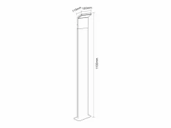 Baliza LED exterior IP54 9W 110CM 4000k 2200K/2700K/3000K Encendido/Apagado^ Online