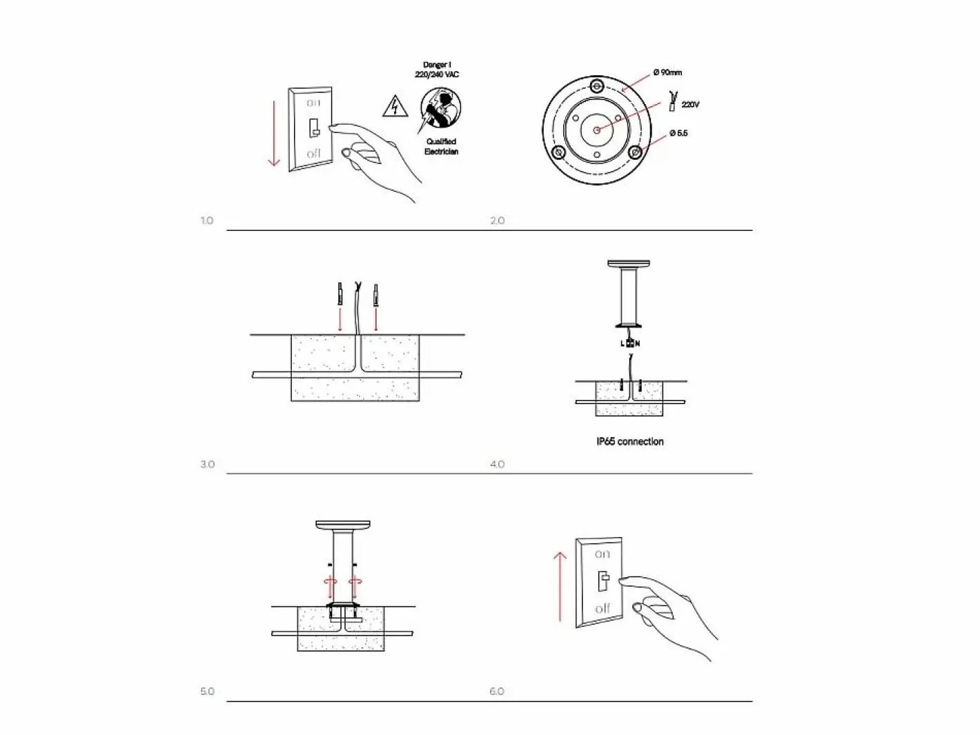 Baliza LED Mac Floor Corten 3000K - 12W IP65 de 30 cm de altura para exterior en aluminio - Downlight - Beneito & Faure^ New