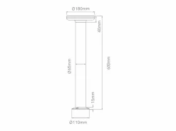 Baliza LED Mac Floor XL 3000K - 12W IP65 60cm de altura para exterior en aluminio - Downlight - Beneito & Faure Negro Best