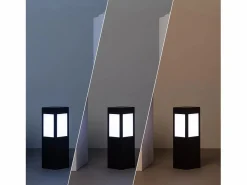 Ledkia Energía Solar|Baliza Solar Exterior LED Superficie Pie 40cm con Detector de Movimiento Kenya 3000K Blanco Cálido