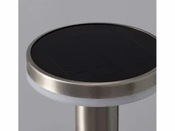 Ledkia Energía Solar|Baliza Solar Exterior LED 6W Superficie Pie 45cm con Detector de Movimiento Helios Inox 3000K Blanco Cálido