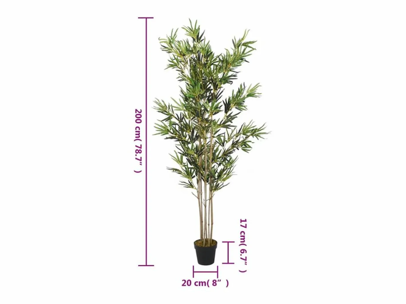 Planta Artificial|Bambú artificial 1380 hojas 200 cm