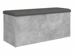 vidaxl Banco almacenaje madera ingeniería hormigón 102x42x45 cm Gris Discount