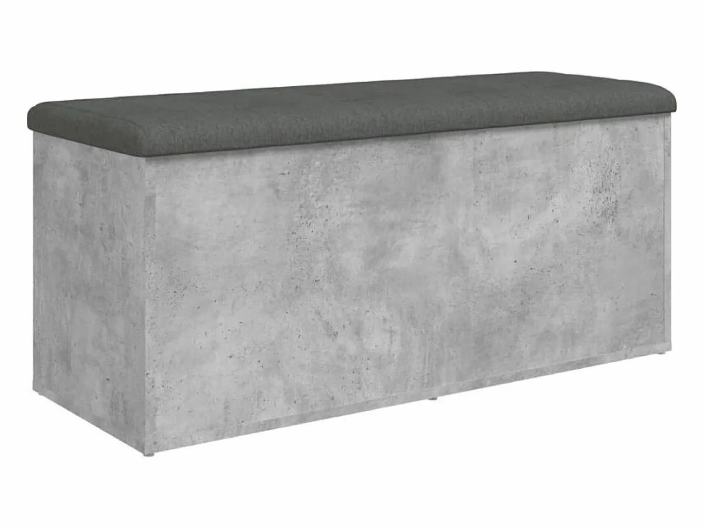 vidaxl Banco almacenaje madera ingeniería hormigón 102x42x45 cm Gris Discount