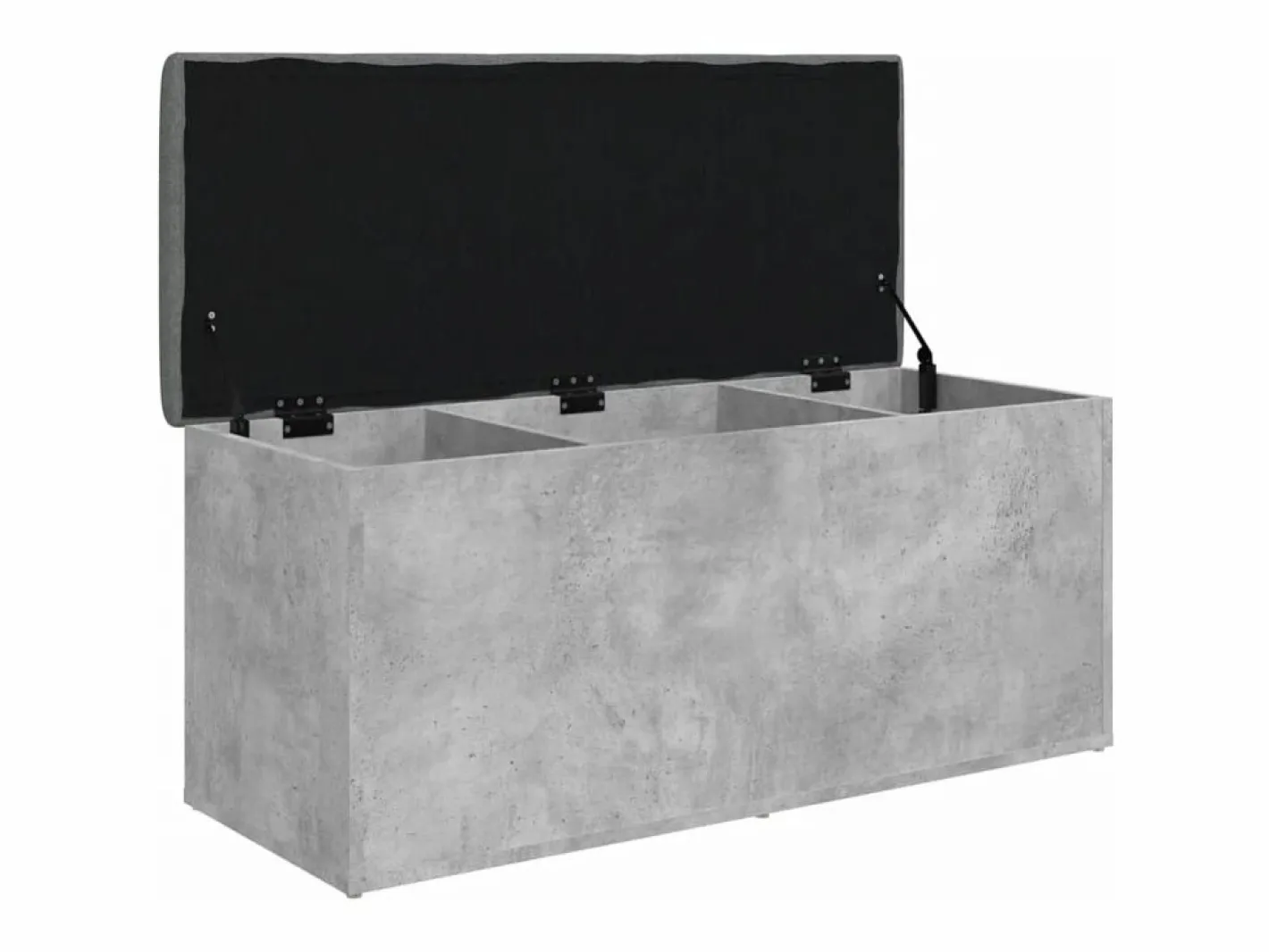 vidaxl Banco almacenaje madera ingeniería hormigón 102x42x45 cm Gris Discount